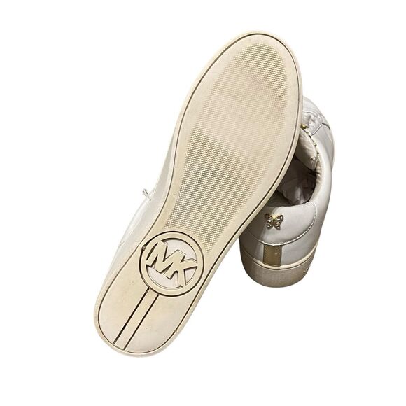 Mihael Kors Mindy Sneakers 9.5 EU 40 Butterflies Leather White Lace Up Designer - Picture 6 of 12